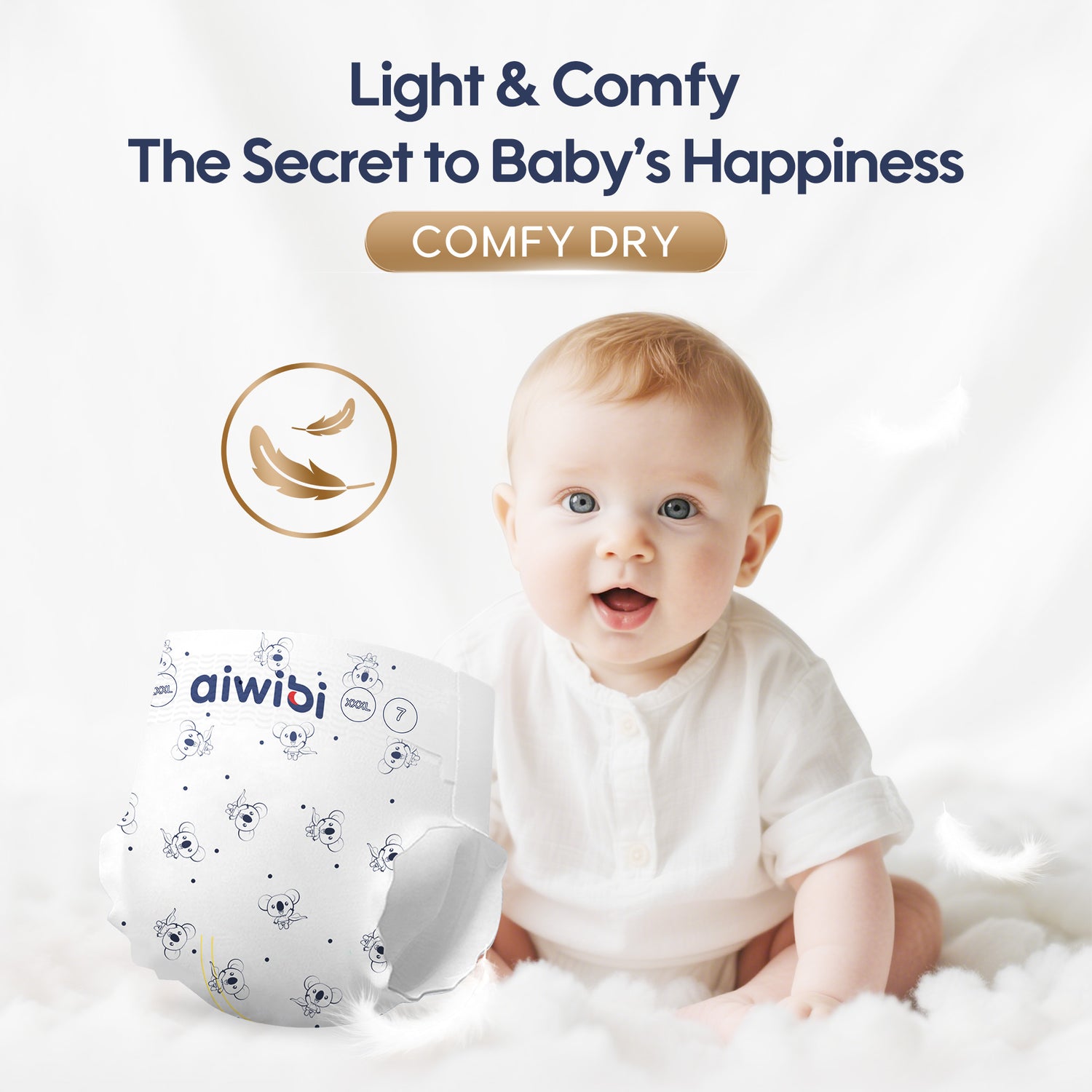 Aiwibi Comfy Dry Baby Diapers – Ultra Soft, Super Absorbent & Anti-Irritation Pants