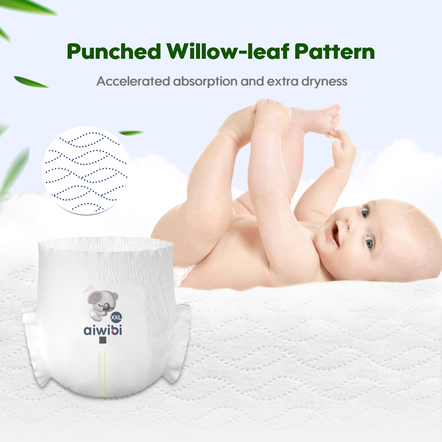 Aiwibi Royal Comfort Baby Pants – Value Box (4 Packs) with Avocado Fresh Baby Wet Wipes (3 Packs)